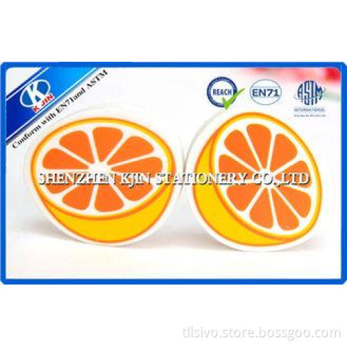 Magic Orange Fruit Shaped Kids Erasers For Kindergarten , 3